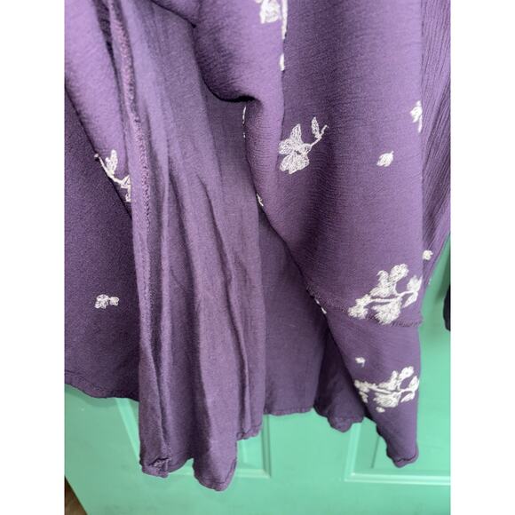 Free People Size 10 Jasmine Floral Embroidered Kimono Dress Bell Sleeve - Picture 8 of 12